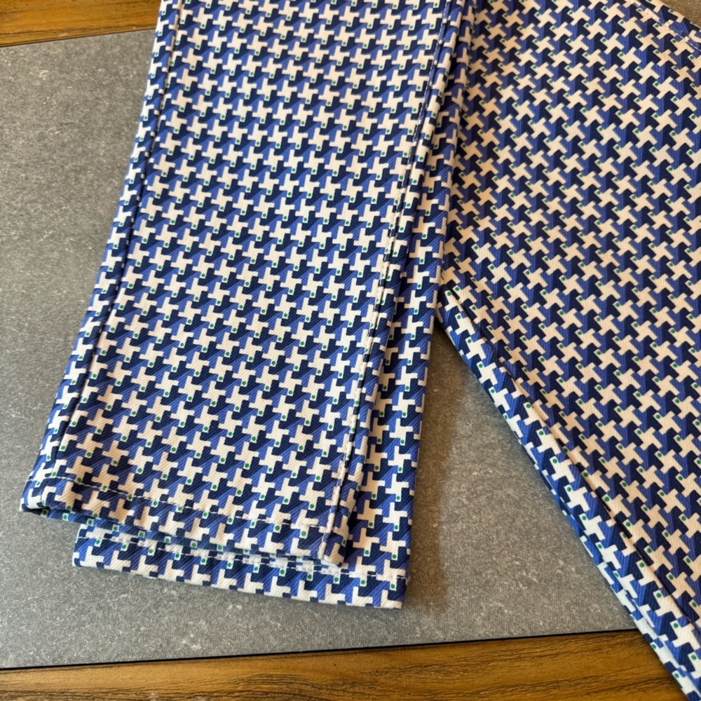 J.McLaughlin Lexi Navy Blue Midi Quotation Houndstooth Slim Pants Size 6 - Picture 5 of 12